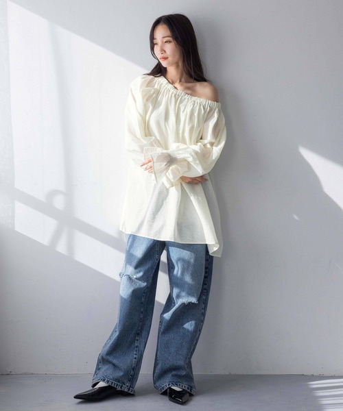 セール】オフショル2WAYチュニック 289021（シャツ/ブラウス