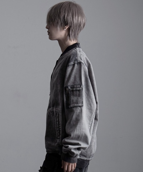 SILVER BULLET(シルバーバレット)の「『CavariA/キャバリア』カットデニムMA-1(MA-1・メンズ・ブルー/ブラック・L/M)」の4枚目の写真