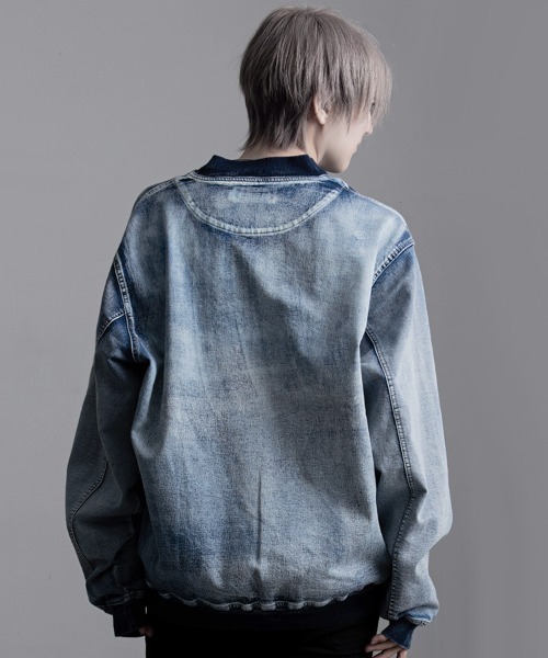 SILVER BULLET(シルバーバレット)の「『CavariA/キャバリア』カットデニムMA-1(MA-1・メンズ・ブルー/ブラック・L/M)」の12枚目の写真