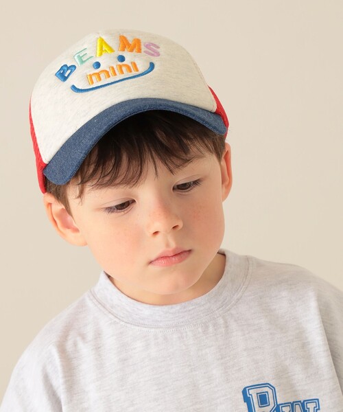 BEAMS mini(ビームスミニ)の「スマイル メッシュ. CAP 2025SS(90~150cm)(キャップ・キッズ・ブルー/レッド/ピンク/ベージュ・ONE SIZE)」の15枚目の写真