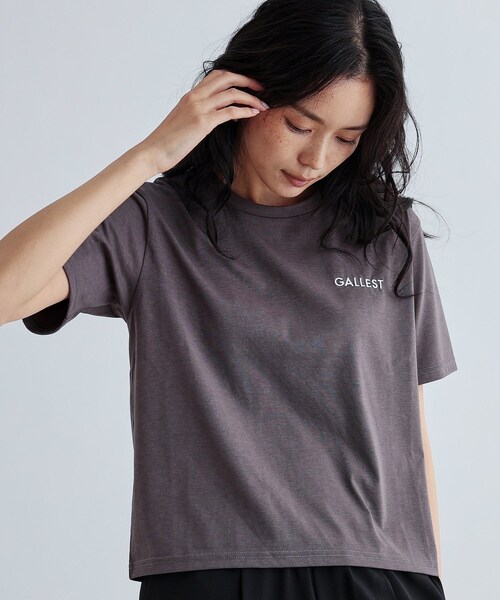 GALLEST（ギャレスト）の「クロップド丈ロゴTシャツ（Tシャツ/カットソー・レディース・ブラウン系その他/グリーン系/ホワイト/ブラック・38）」の14枚目の写真