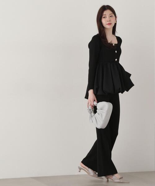 PROPORTION BODY DRESSING(プロポーションボディドレッシング)の「ニットフレアーパンツ / 1215130318(その他パンツ・レディース・ベージュ/ブラック・FREE)」の4枚目の写真