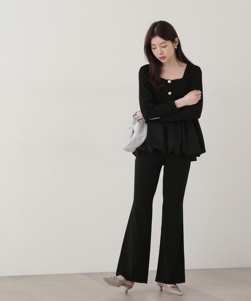 PROPORTION BODY DRESSING(プロポーションボディドレッシング)の「ニットフレアーパンツ / 1215130318(その他パンツ・レディース・ベージュ/ブラック・FREE)」の5枚目の写真