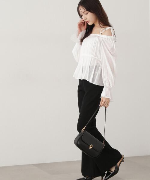 PROPORTION BODY DRESSING(プロポーションボディドレッシング)の「ニットフレアーパンツ / 1215130318(その他パンツ・レディース・ベージュ/ブラック・FREE)」の9枚目の写真