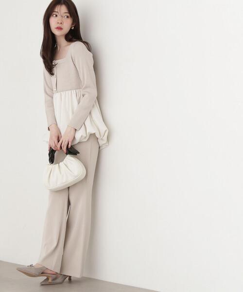 PROPORTION BODY DRESSING(プロポーションボディドレッシング)の「ニットフレアーパンツ / 1215130318(その他パンツ・レディース・ベージュ/ブラック・FREE)」の20枚目の写真