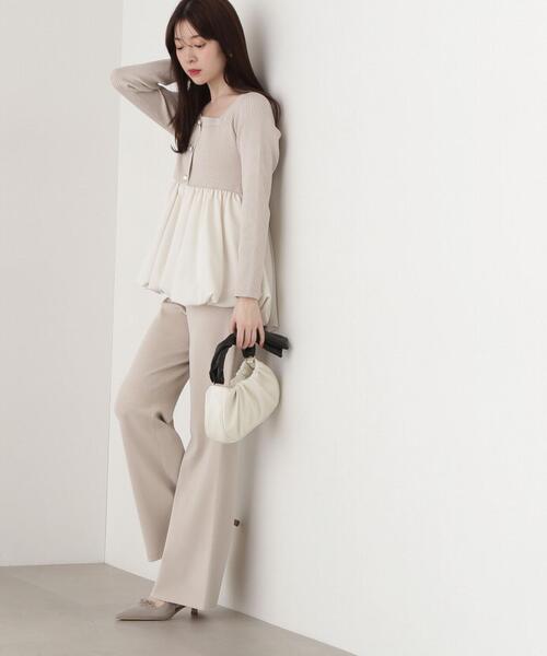 PROPORTION BODY DRESSING(プロポーションボディドレッシング)の「ニットフレアーパンツ / 1215130318(その他パンツ・レディース・ベージュ/ブラック・FREE)」の1枚目の写真