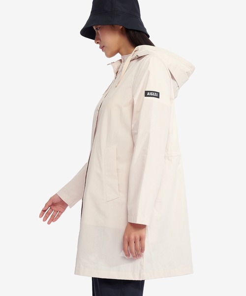 AIGLE（エーグル）の「UVカット オーガニックコットンロング丈 フーデッドジャケット（モッズコート・レディース・モスグリーン/ピンク/レッド/ベージュ・36/34/38/40）」の16枚目の写真