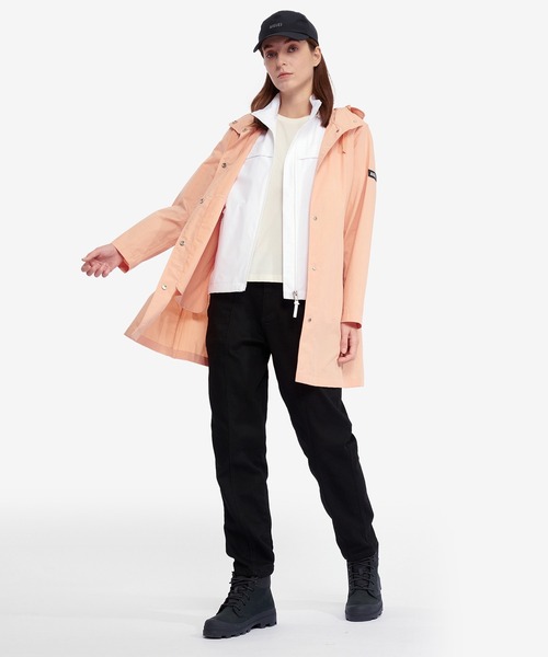 AIGLE（エーグル）の「UVカット オーガニックコットンロング丈 フーデッドジャケット（モッズコート・レディース・モスグリーン/ピンク/レッド/ベージュ・36/34/38/40）」の10枚目の写真