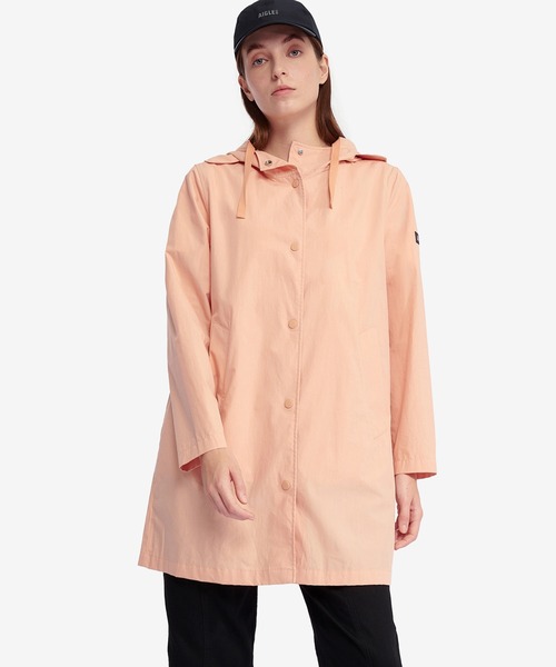 AIGLE（エーグル）の「UVカット オーガニックコットンロング丈 フーデッドジャケット（モッズコート・レディース・モスグリーン/ピンク/レッド/ベージュ・36/34/38/40）」の11枚目の写真