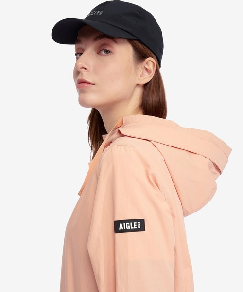 AIGLE（エーグル）の「UVカット オーガニックコットンロング丈 フーデッドジャケット（モッズコート・レディース・モスグリーン/ピンク/レッド/ベージュ・36/34/38/40）」の13枚目の写真