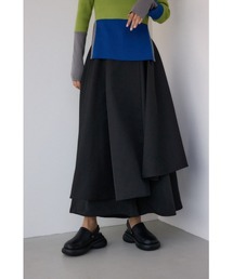 【PLUS】タックドレープワイドパンツ