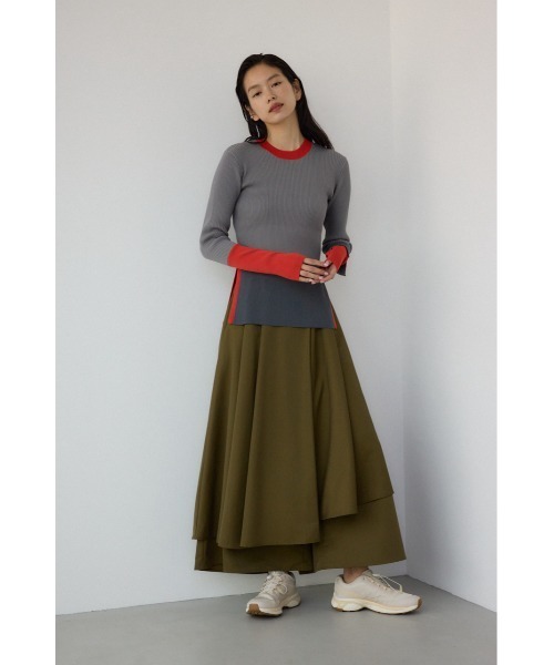 PLUS(プラス)の「【PLUS】タックドレープワイドパンツ(スカート・レディース・カーキ/ブラック・MEDIUM/SMALL)」の15枚目の写真