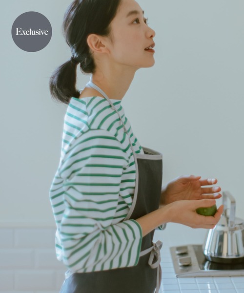 ORCIVAL(オーシバル)の「『別注』ORCIVAL×DOORS ボーダーロングスリーブTシャツ(Tシャツ/カットソー・レディース・ブルー系その他/パープル系その他/ピンク系その他/ホワイト系その他/グリーン系その他・ONE)」の2枚目の写真