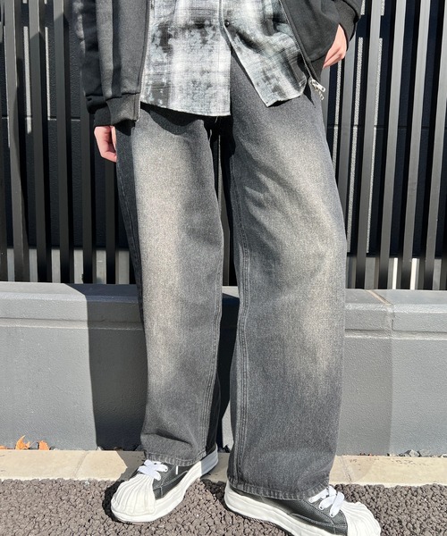 Figments（フィグメンツ）の「アイレットバギーデニム（デニムパンツ・レディース・ブルー/ブラック・SMALL/MEDIUM/LARGE）」の7枚目の写真