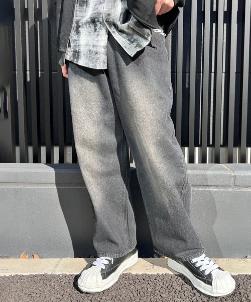 Figments（フィグメンツ）の「アイレットバギーデニム（デニムパンツ・レディース・ブルー/ブラック・SMALL/MEDIUM/LARGE）」の9枚目の写真