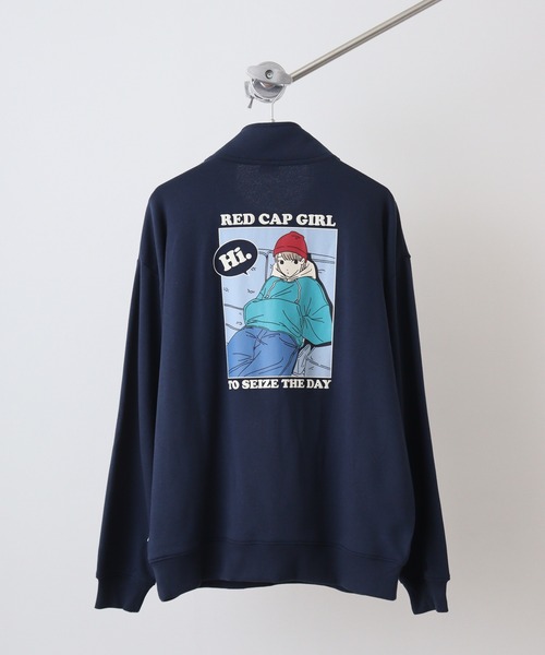 Red Cap Girl（レッドキャプガール）の「RED CAP GIRL 裏毛HALFZIP（スウェット・メンズ・ブラック/ブルー/グレー/ネイビー/ホワイト・M/L）」の4枚目の写真