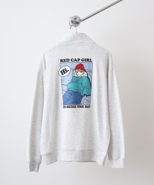 Red Cap Girl（レッドキャプガール）の「RED CAP GIRL 裏毛HALFZIP（スウェット・メンズ・ブラック/ブルー/グレー/ネイビー/ホワイト・M/L）」の3枚目の写真