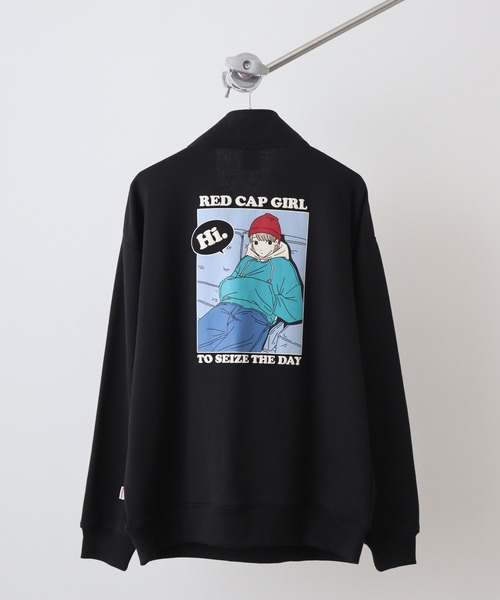 Red Cap Girl（レッドキャプガール）の「RED CAP GIRL 裏毛HALFZIP（スウェット・メンズ・ブラック/ブルー/グレー/ネイビー/ホワイト・M/L）」の2枚目の写真