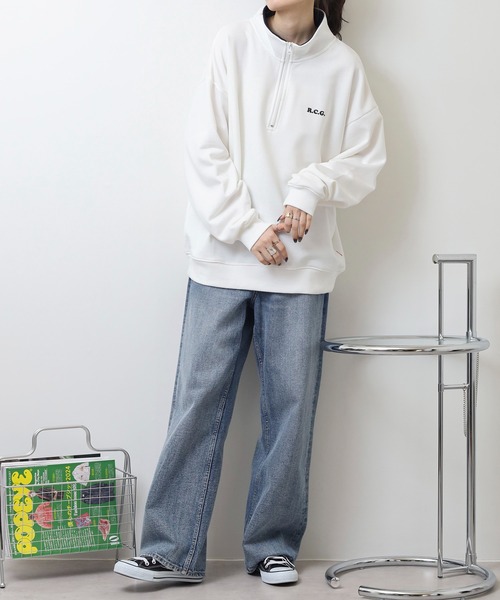 Red Cap Girl（レッドキャプガール）の「RED CAP GIRL 裏毛HALFZIP（スウェット・メンズ・ブラック/ブルー/グレー/ネイビー/ホワイト・M/L）」の15枚目の写真