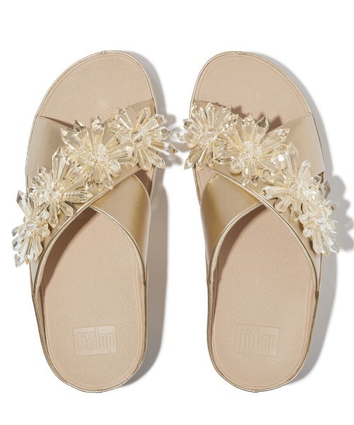 fitflop(フィットフロップ)の「RUMBA STARBURST-BEAD METALLIC CROSS SLIDES(サンダル・レディース・ゴールド・US8/US7/US6/US5)」の4枚目の写真