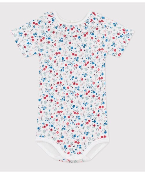 PETIT BATEAU(プチバトー)の「衿付き半袖ボディ(ロンパース・キッズ・ホワイト系その他・18MONTH/24MONTH/12MONTH)」の1枚目の写真