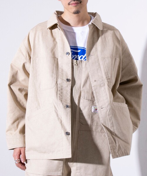 FREDY MAC（フレディーマック）の「【FREDYMAC/フレディマック】ピグメントツイル カバーオール（ブルゾン・メンズ・チャコールグレー/ベージュ/ブルー・M）」の16枚目の写真