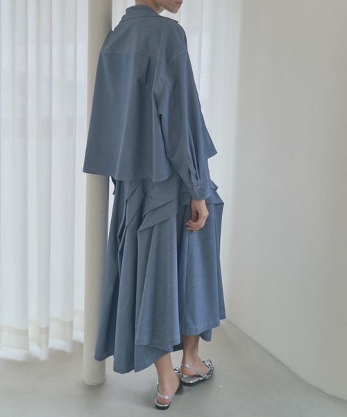 Muel Chic(ミュエルシック)の「Kelsey soft denim skirt ケルシーソフトデニムスカート(スカート・レディース・ライトインディゴブルー/ダークインディゴブルー/ブラック・FREE)」の19枚目の写真