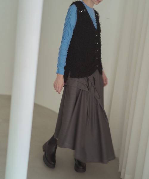 Muel Chic(ミュエルシック)の「Kelsey soft denim skirt ケルシーソフトデニムスカート(スカート・レディース・ライトインディゴブルー/ダークインディゴブルー/ブラック・FREE)」の11枚目の写真