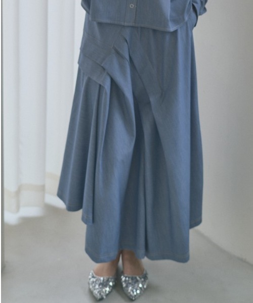 Muel Chic(ミュエルシック)の「Kelsey soft denim skirt ケルシーソフトデニムスカート(スカート・レディース・ライトインディゴブルー/ダークインディゴブルー/ブラック・FREE)」の15枚目の写真