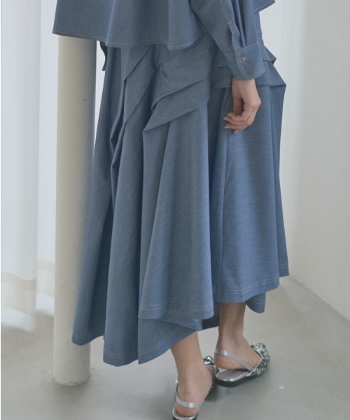 Muel Chic(ミュエルシック)の「Kelsey soft denim skirt ケルシーソフトデニムスカート(スカート・レディース・ライトインディゴブルー/ダークインディゴブルー/ブラック・FREE)」の21枚目の写真