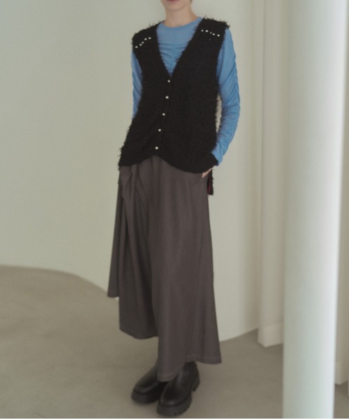 Muel Chic(ミュエルシック)の「Kelsey soft denim skirt ケルシーソフトデニムスカート(スカート・レディース・ライトインディゴブルー/ダークインディゴブルー/ブラック・FREE)」の12枚目の写真
