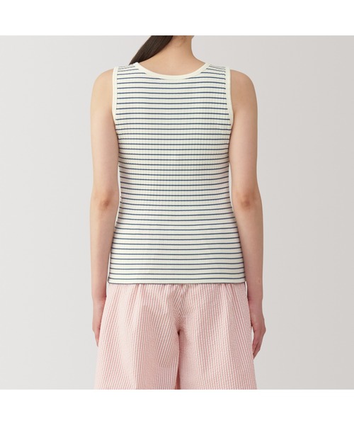 無印良品（ムジルシリョウヒン）の「婦人　コットンストレッチリブブラタンクトップ（インナーウェア/肌着・レディース・ブラック/オフホワイト/ダークベージュ/ブルー系・XL/S/M/L）」の8枚目の写真