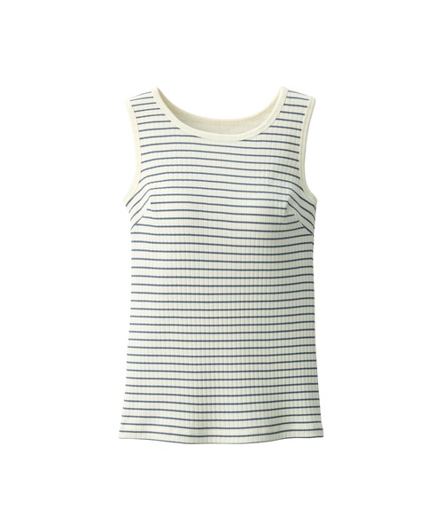 無印良品（ムジルシリョウヒン）の「婦人　コットンストレッチリブブラタンクトップ（インナーウェア/肌着・レディース・ブラック/オフホワイト/ダークベージュ/ブルー系・XL/S/M/L）」の12枚目の写真