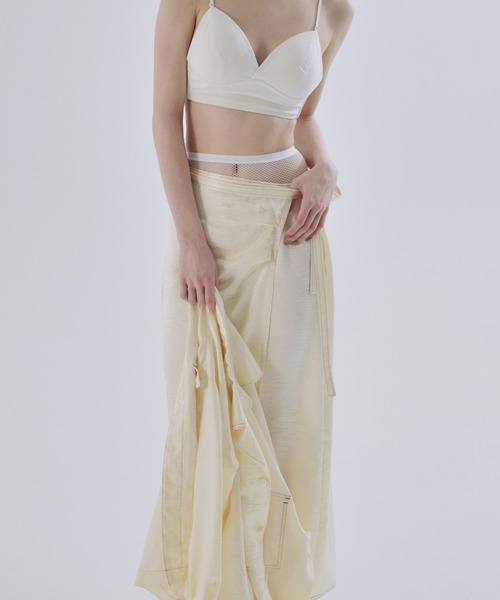 CREDONA(クレドナ)の「ACETATE STITCH SKIRT/アセテートステッチスカート(スカート・レディース・オフホワイト/ブラック・FREE)」の14枚目の写真