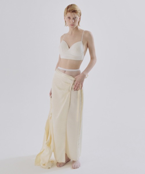 CREDONA(クレドナ)の「ACETATE STITCH SKIRT/アセテートステッチスカート(スカート・レディース・オフホワイト/ブラック・FREE)」の3枚目の写真