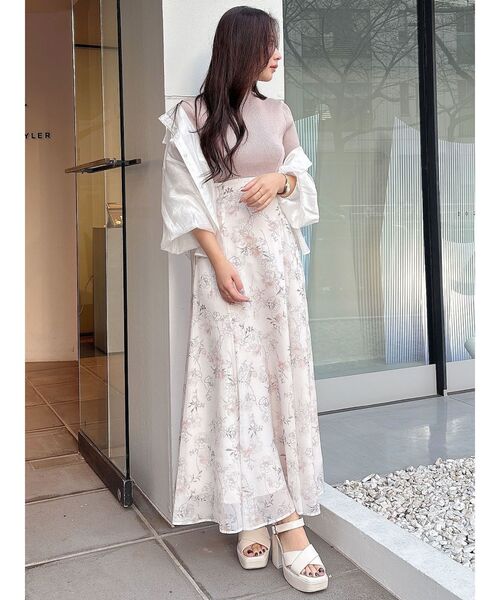 MERCURYDUO（マーキュリーデュオ）の「バックタックスタンドカラーシャツ（シャツ/ブラウス・レディース・ライトブルー/オフホワイト/ベージュ・FREE）」の11枚目の写真