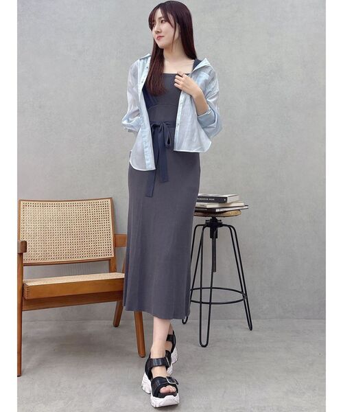 MERCURYDUO（マーキュリーデュオ）の「バックタックスタンドカラーシャツ（シャツ/ブラウス・レディース・ライトブルー/オフホワイト/ベージュ・FREE）」の21枚目の写真