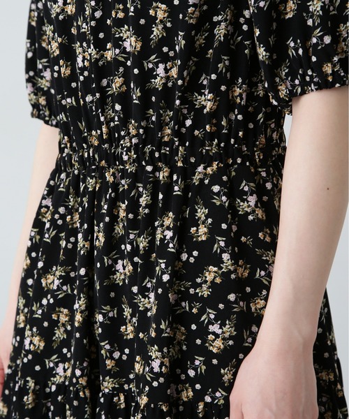 N. エヌ ナチュラルビューティーベーシック ロングワンピース 花柄 黒 NATURAL BEAUTY BASIC - ワンピース ナチュラルビューティー