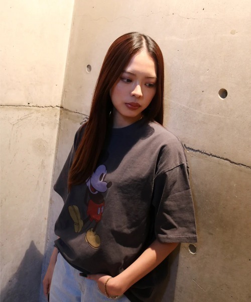 Lafayette（ラファイエット）の「MICKEY - VINTAGE TEE SUMI BLACK 【DMK-ST67】（Tシャツ/カットソー・メンズ・スミクロ・M/L/XL）」の4枚目の写真
