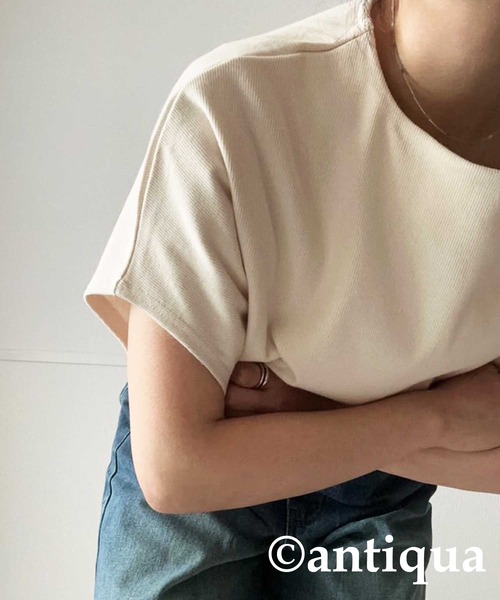 ADNYA ベージュ 半袖トップス 040 セール】シュッと美半袖トップス（Tシャツ/カットソー