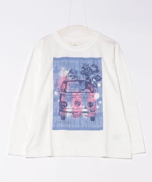 ScoLar(スカラー)の「751003:世界を旅するクマとフラミンゴ柄ロングスリーブTシャツ(Tシャツ/カットソー・レディース・オフホワイト/チャコールグレー・M)」の20枚目の写真