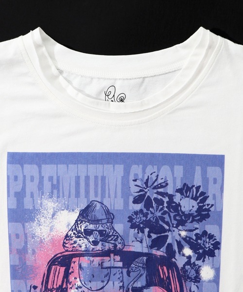 ScoLar(スカラー)の「751003:世界を旅するクマとフラミンゴ柄ロングスリーブTシャツ(Tシャツ/カットソー・レディース・オフホワイト/チャコールグレー・M)」の10枚目の写真