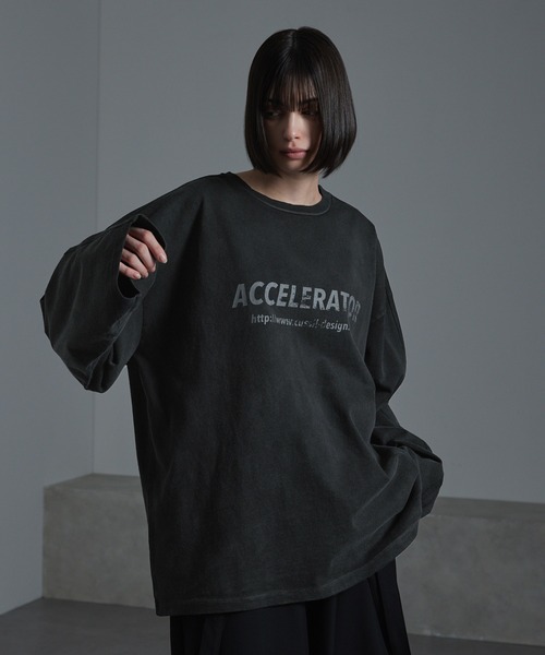 cussil(クシル)の「【cussil/クシル】ルーズシルエットガーメントダイショルダーラインプリントロンT(Tシャツ/カットソー・メンズ・ブラック・M/S/L)」の9枚目の写真