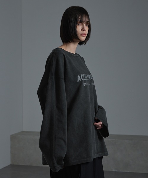 cussil(クシル)の「【cussil/クシル】ルーズシルエットガーメントダイショルダーラインプリントロンT(Tシャツ/カットソー・メンズ・ブラック・M/S/L)」の12枚目の写真
