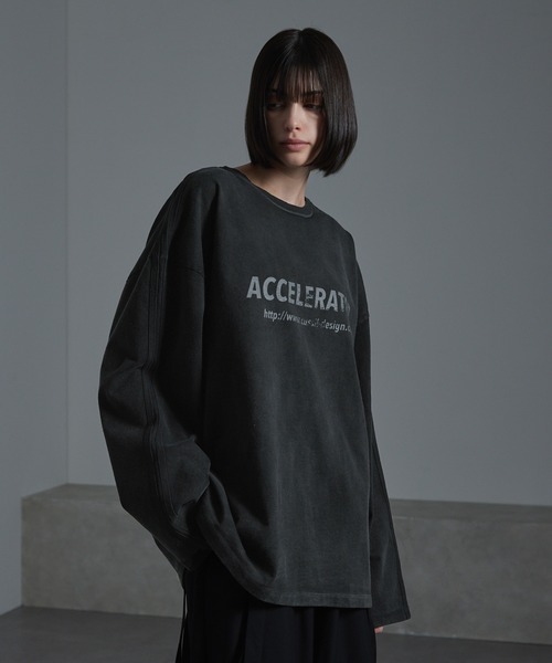 cussil(クシル)の「【cussil/クシル】ルーズシルエットガーメントダイショルダーラインプリントロンT(Tシャツ/カットソー・メンズ・ブラック・M/S/L)」の13枚目の写真