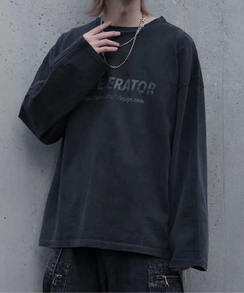 cussil(クシル)の「【cussil/クシル】ルーズシルエットガーメントダイショルダーラインプリントロンT(Tシャツ/カットソー・メンズ・ブラック・M/S/L)」の19枚目の写真