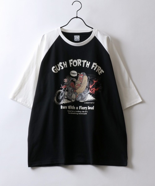 SITRY(シトリー)の「Raglan Sleeve & Ringer Print T-shirt/接触冷感 オーバーサイズ ヴィンテージライク ラグランスリーブ リンガーTシャツ 半袖Tシャツ レディース メンズ(Tシャツ/カットソー・メンズ・ホワイト系その他2/ブラック系その他/ブラック系その他2/ブラック/ホワイト/グリーン/レッド/ホワイト系その他/レッド系その他/ホワイト系その他3/ブルー系その他/ネイビー・M/L)」の18枚目の写真