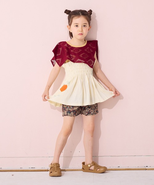 MARKEY'S（マーキーズ）の「レースカラーノースリーブカットソー（タンクトップ・キッズ・イエロー/ブラック/オフホワイト・90/100/110/120/130/140/150）」の5枚目の写真