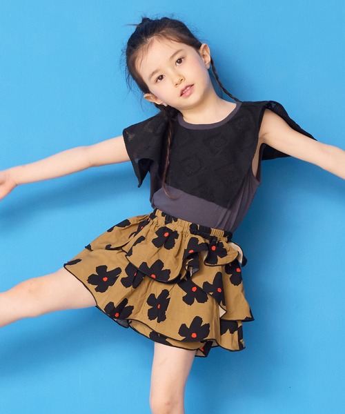 MARKEY'S（マーキーズ）の「レースカラーノースリーブカットソー（タンクトップ・キッズ・イエロー/ブラック/オフホワイト・90/100/110/120/130/140/150）」の9枚目の写真