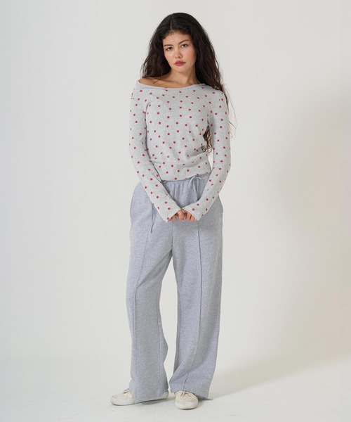 TINA：JOJUN（ティーナジョジュン）の「ショルダー開き スタープリントロンT TINA：JOJUN（Tシャツ/カットソー・レディース・ホワイト/グレー/サックスブルー・M）」の5枚目の写真